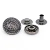 spider web design gunmetal 4 pieces snap button for garment