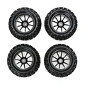 New 4PCS Plastic Wheel Rim and Rubber Tires For HSP 1 10 Monster Truck RC Car