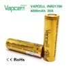 Wholesale 40T VapCell gold INR21700 30A 4000mAh 3.7V passed inspection 21700 cell