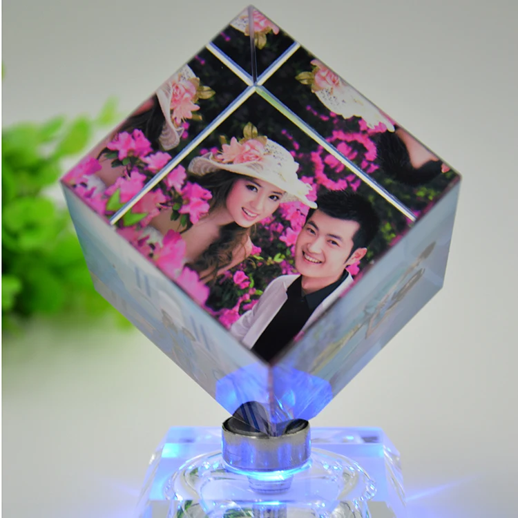 Download Desktop Decoration Color Photo Custom Rotary Crystal Cube ...