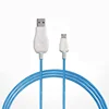 Raning light USB led cable for iphone,Type C, Micro shining wire
