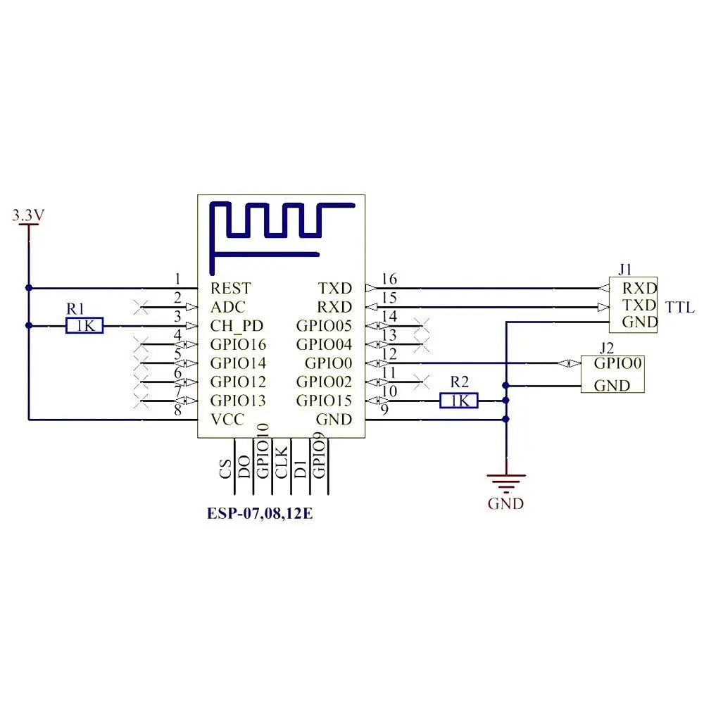 Esp8266 12f схема подключения