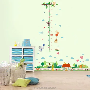 Altezza misura grafico crescita albero scimmia elephant wall sticker ... Wall stickers per bambini