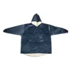 Winter comfy hug wholesale sweatshirt hooded heated king size throw sherpa fleece TV blanket