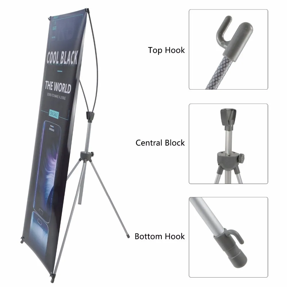 Adjustable X Banner Stand for Trade Show Exhibition with Portable Travel Bag