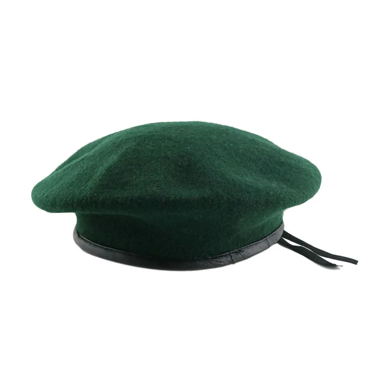 100% Wool blank beret cap green beret hat for man and woman