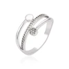 14089 Xuping grooved white diamond ring wholesale fashion jewelry young girls finger rings designs