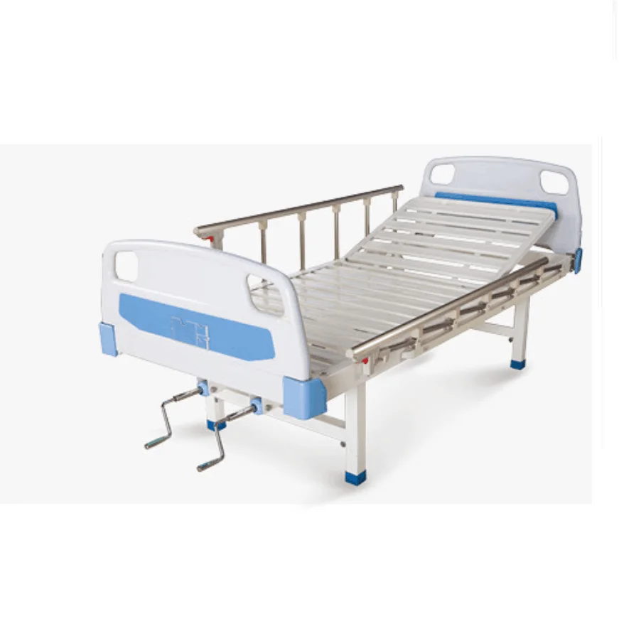 ABS plastic manual hospital bed with 2 shakes for patient use