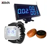 Wireless Bell Paging System, Adjustable Ring Tone And Volume Restaurant Pager Set K-4-CBlue+K-300plus+K-D3-wooden Call For Help