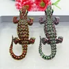 Trend New Design Handmade Crystal Crocodile Brooch For Women Men Jewelry