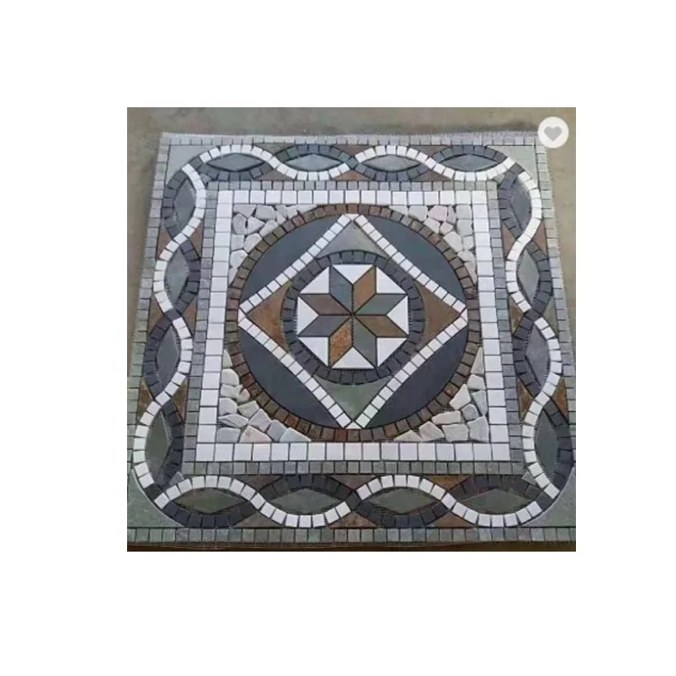 Slate Mosaic Pattern Decorative Natural Garden Round Paving Stone Paver Stepping Stones