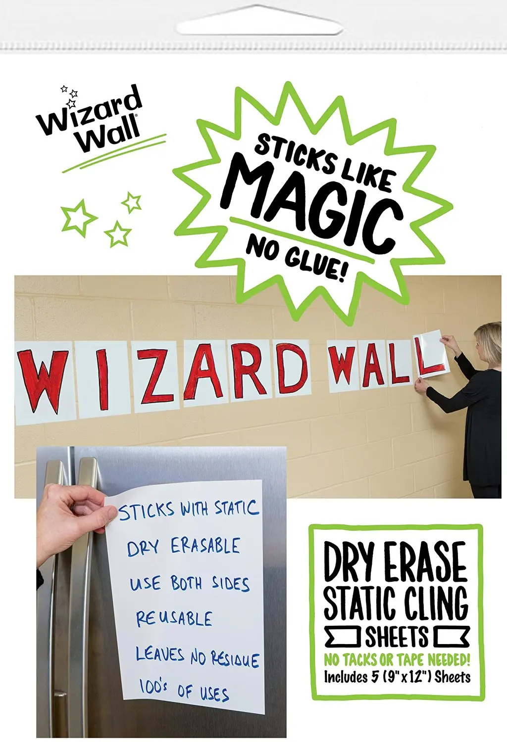Download Buy Wizard Wall Self Adhesive Dry Erase Sheet, Patented Static Adhesive Technology, Reusable ...