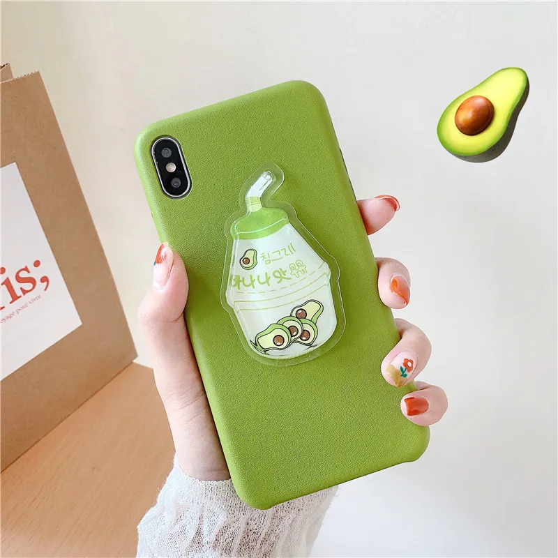 3D Cute Liquid Squeezing Avocado Case For iPhone 8 Plus XS MAX