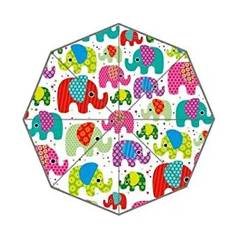 Custom Multi colored polka dots Compact Travel Windproof Rainproof Foldable Umbrella