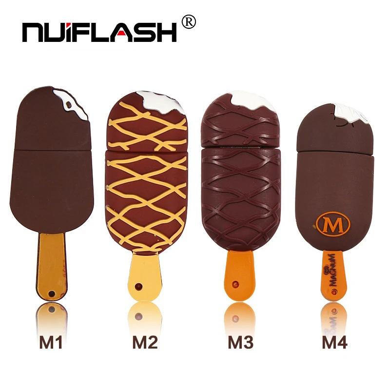 Cute chocolate ice cream shaped cartoon usb2.0 memory stick 8gb 16gb 32gb 64gb - ANKUX.COM