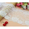 2019 White poly lace trim Floral double scalloped,stretch elastic border lace fabrics