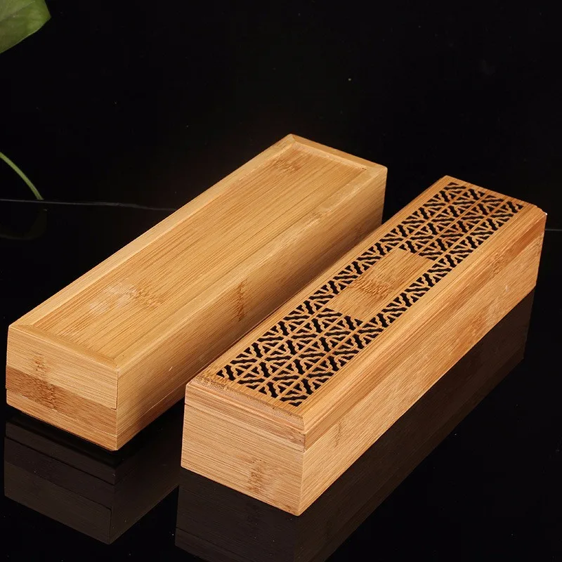 Bamboo Incense Burner Incense Stick Holder With Drawer Joss Stick Box Hollow Aromatherapy Zen