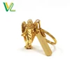 OEM Hot sales Rubber casting Gold 3D Angel Split Ring for sale Metal Keychain