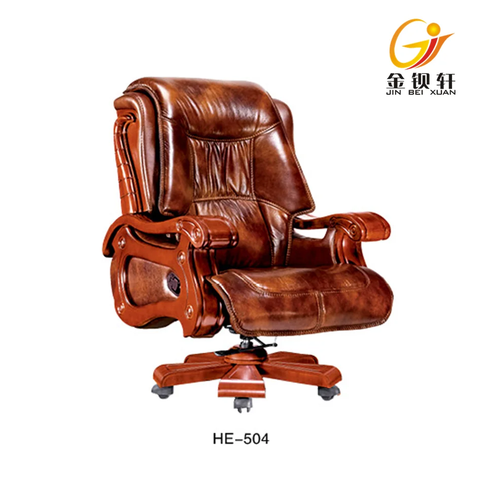 Luxury Genuine Leather Classic king chairs for sale HE-504