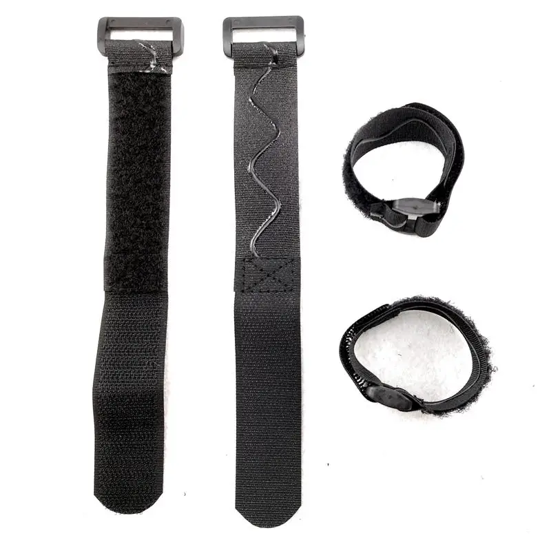Non Slip Hook Loop Battery Strap With Buckle Silicon Coated Black Hook