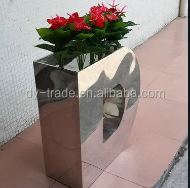 High quality "D " shape stainless steel flower planter /pots for decoration