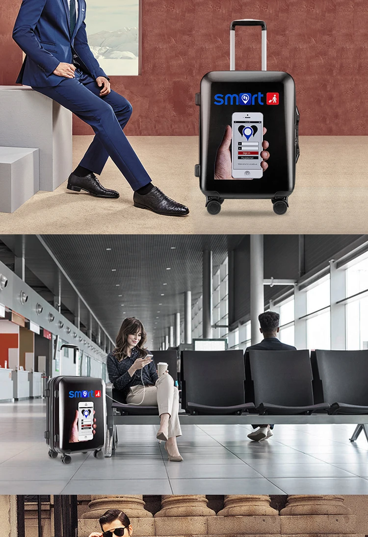 Smart Luggage Usb Charging Interface And Scale Suitcase With Gps