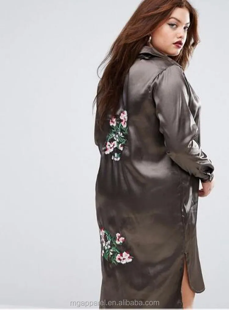 satin shirt dress plus size