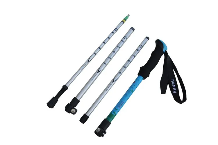 Yiwu Atacado Alpinismo Caminhadas Vara Alpenstock Bengalas Eva & Alumínio Azul e vermelho e amarelo Pólos Trekking 3 Esporte e Lazer