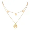 Hot Selling Round Hollow Multi Double Layers World Map Necklace Fashion Outdoor Travel Lover Earth Day Gift Personalized Jewelry
