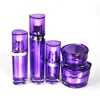 Hot sell unique triangles purple cosmetic plastic jar acrylic luxury cosmetic plastic serum bottle