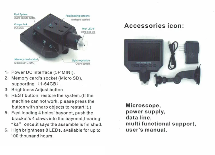 Digital Industrial Stereo Microscope with camera screen \ LCD Microscope cyclic record automatic shutdown