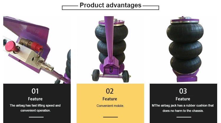 Truck pneumatic air bag jack lift