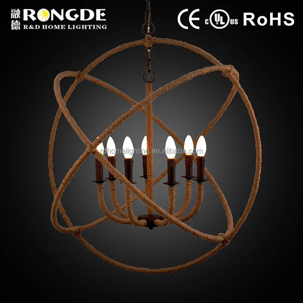 Home decorazione lampada a sospensione juta corda grande palla ... Lampade A decorazione Sospensione