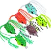 Topwater Frog Baits Floating Weedless Fishing Lure with Double Hidden Hooks Soft Bait