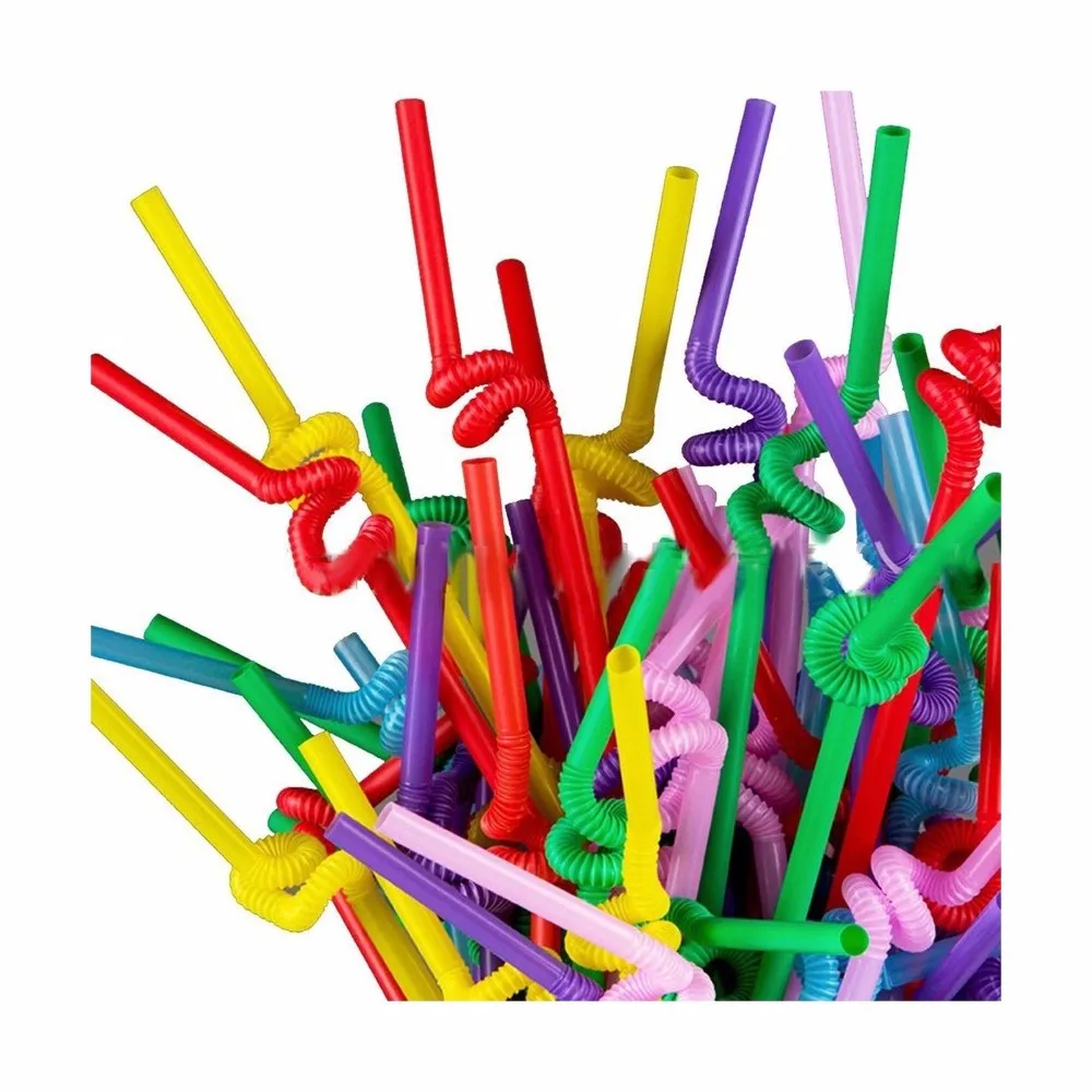 Crazy Flexible Pp Plastic Straw For Drinking,Disposable Artistic