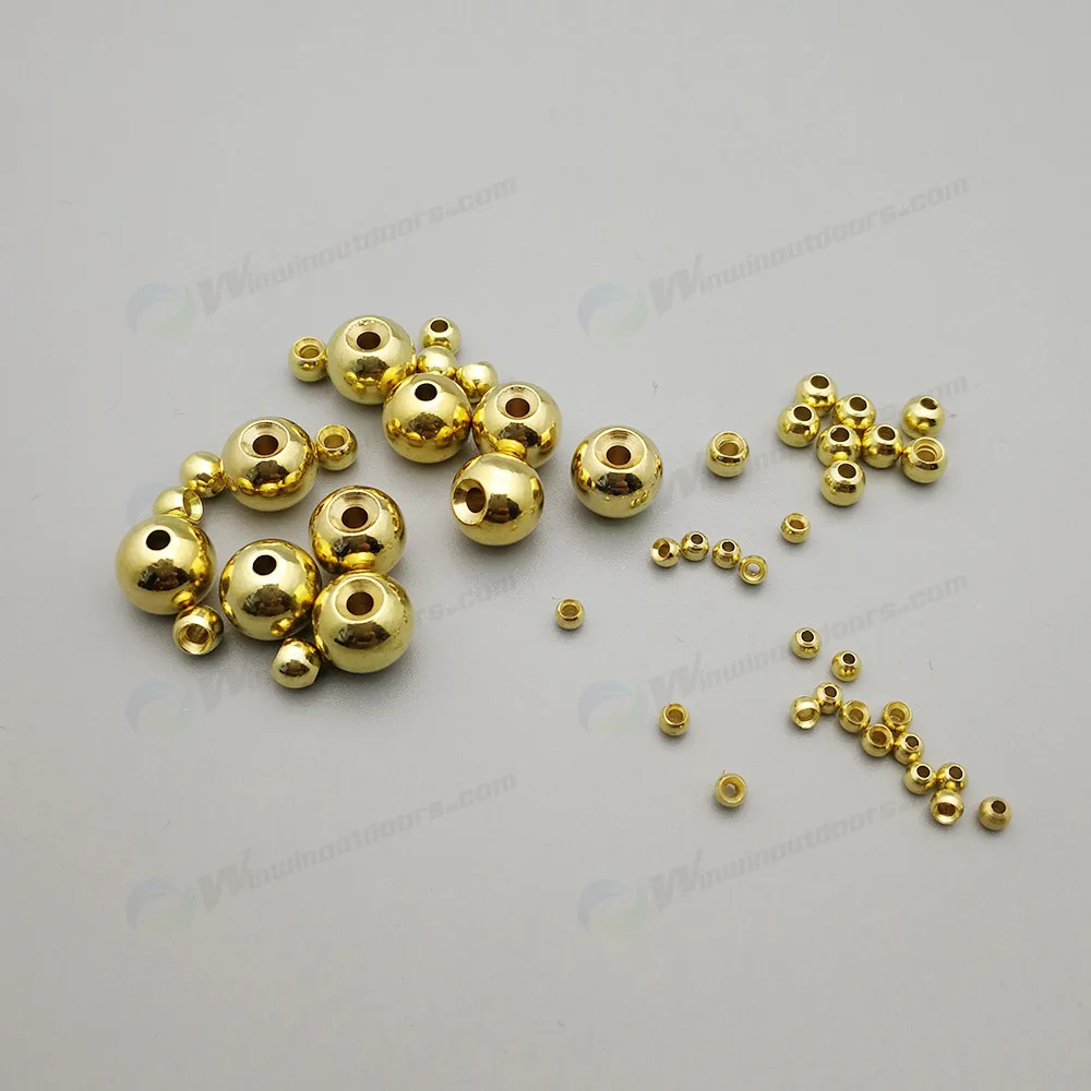 2.3mm 50 Pieces Gold Color Brass Plated Beads for Fly Tying 3mm 2mm x 50 Pieces 3.5mm 2mm