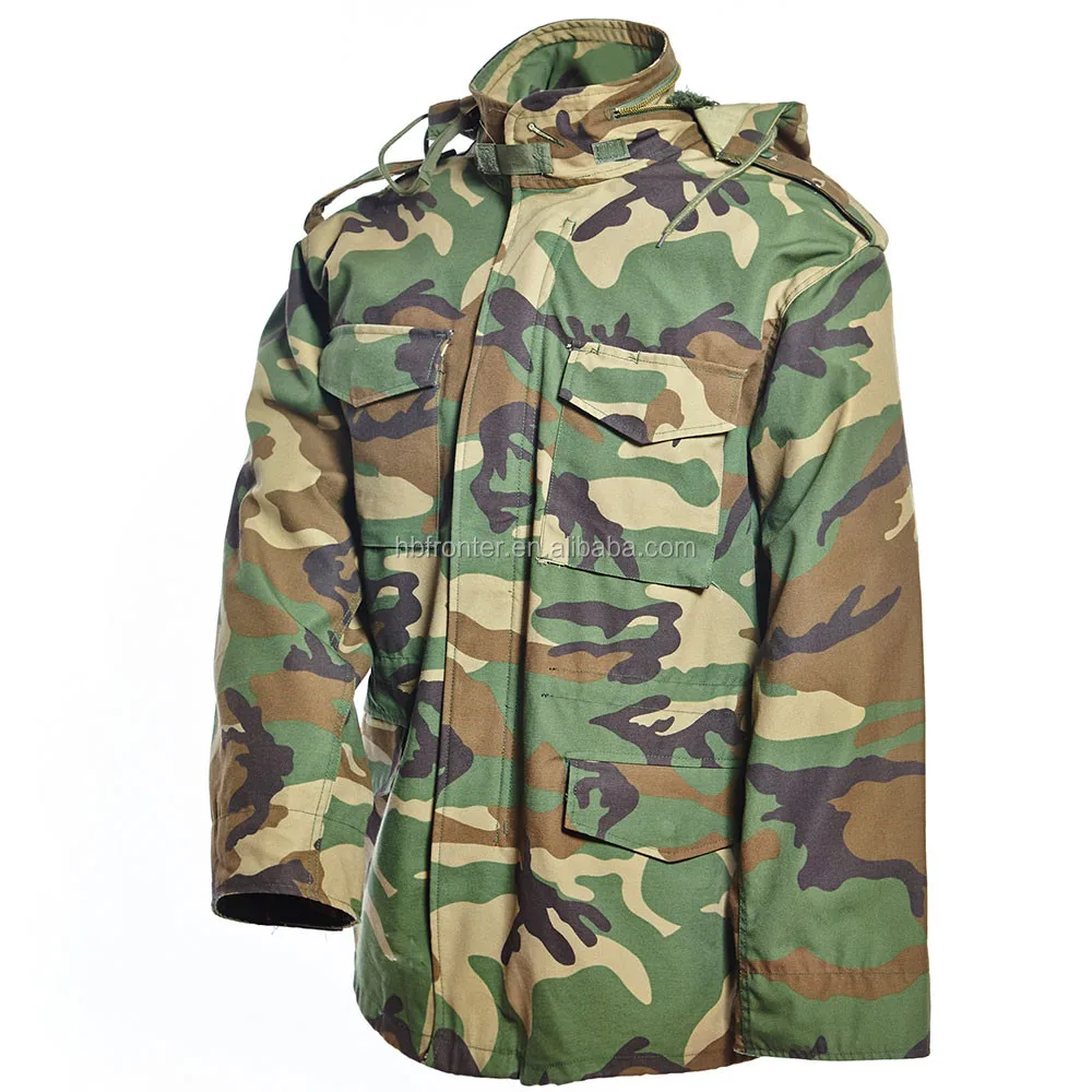 Woodland M65 Field Jacket Winter Water Repellent Removable Quilted Liner New