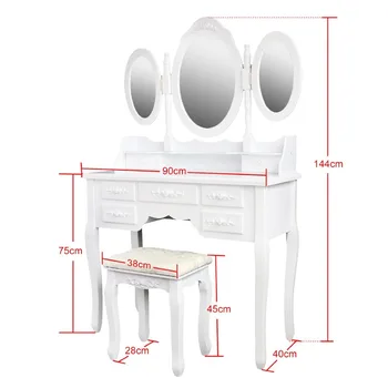Mdf 7 Drawer Dressing Table Antique Vanity Dresser With Mirror Mdf 7 Drawer Dressing Table Antique Vanity Dresser With Mirror