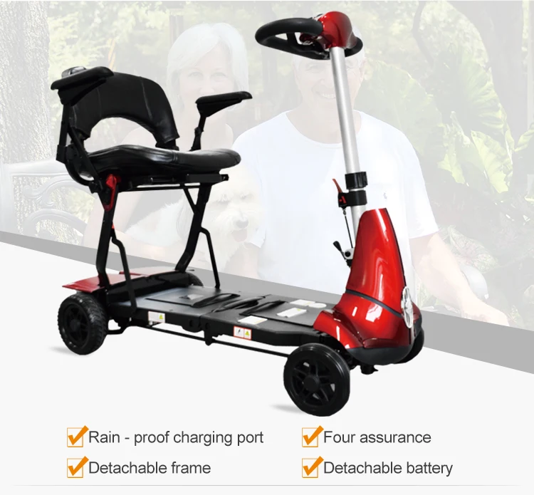 Four wheel elderly electrical scooter mobility handicapped medical scooter