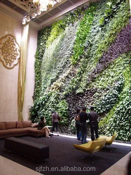 Big Artificial Grass Wall At Indoor Hotel Decoration Fake Green
