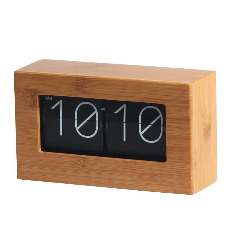 Wooden Box Clock Bamboo Flip Clock Buy Wooden Flip Clock,Auto Flip