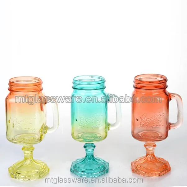 gradient style monogram mason jar glass with stand lid and straw