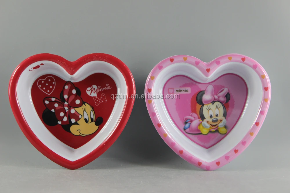 Popular Melamine Heart Shaped Dinner Bowls For Children