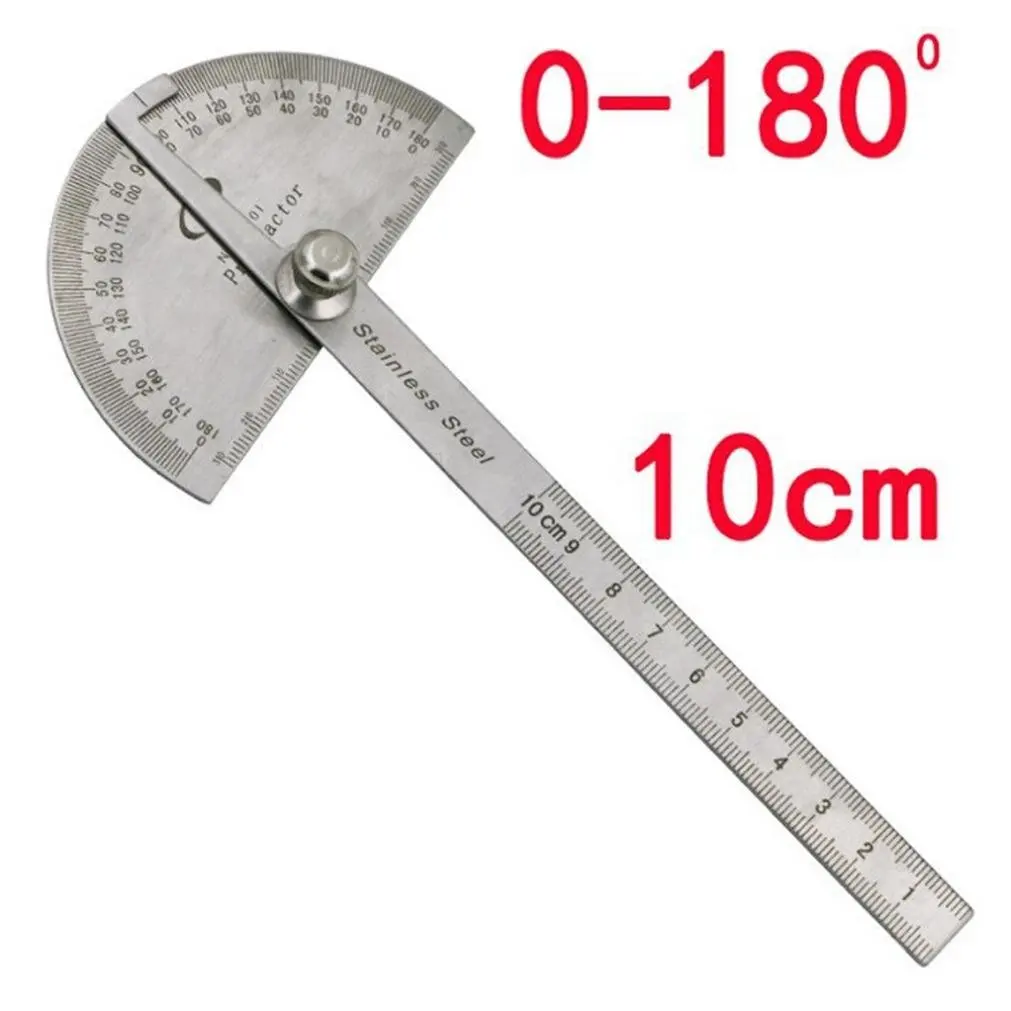 UEETEK Multifunctional Stainless Steel 180 Degree Protractor Angle Finder with Arm Measurement Measuring Folding Ruler Angle Engineer Protractor for Painting Drawing Measuring Instrument Ruler Tool