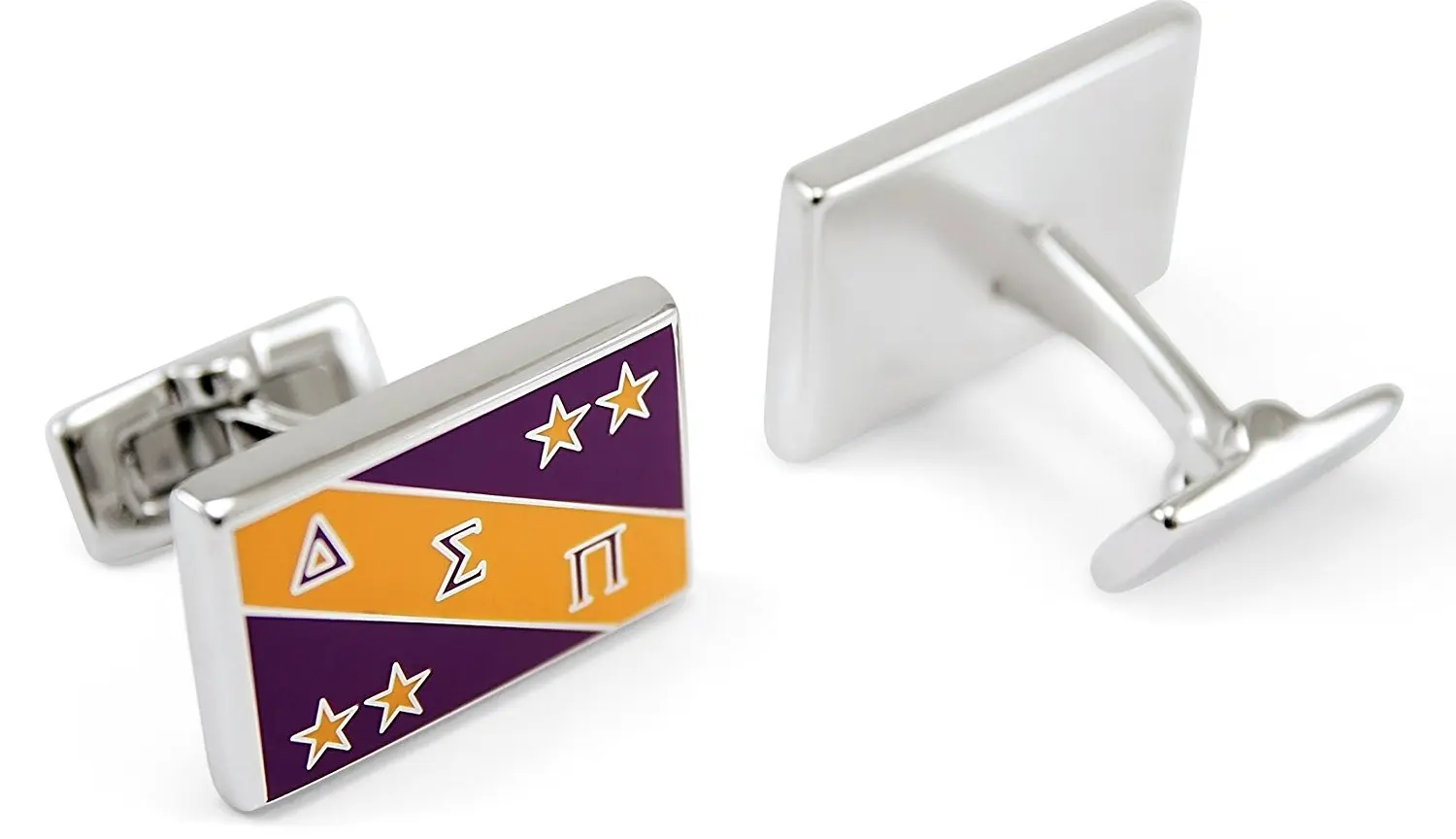 Delta Sigma Pi Fraternity Flag Cuff Links with Colored Enamel