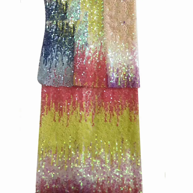 Wholesale Sequin Textile Fabric Beaded Net Lace Trim Sequin Embroidery