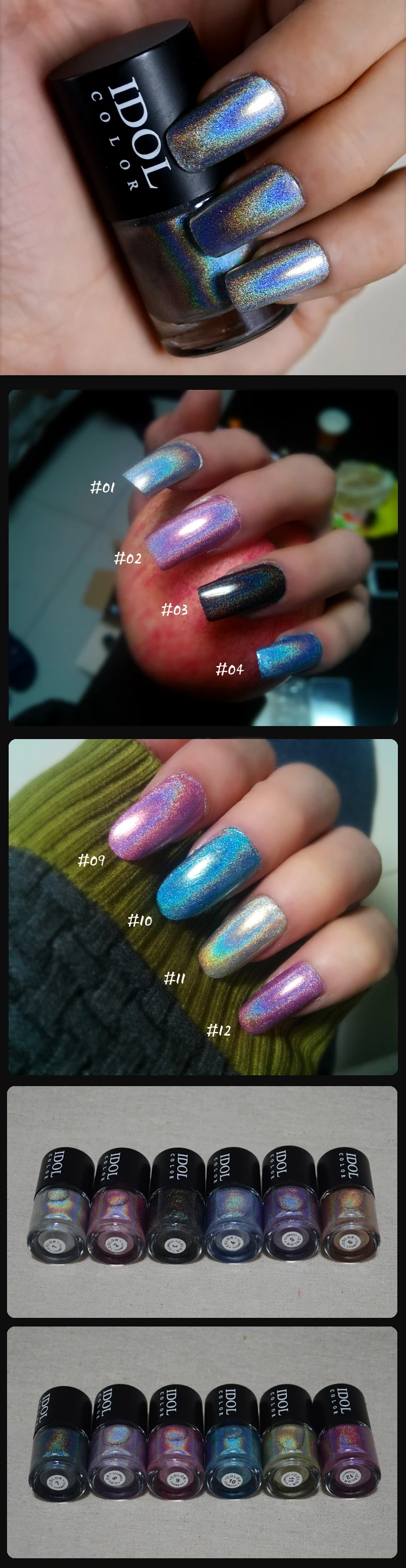 Layla Hologram comparions swatches ~ More Nail Polish
