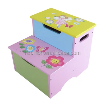 Cute Kids Wooden Toddler Step Stool With Storage Cute Kids Wooden Toddler Step Stool With Storage Furniture