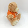 Human Doll Mascot Orange Half Sleeve Brown Bear Plush Stuffed Toy Custom