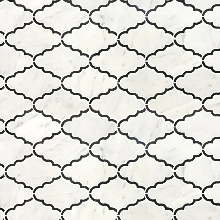 Flower waterjet marble tiles design floor pattern